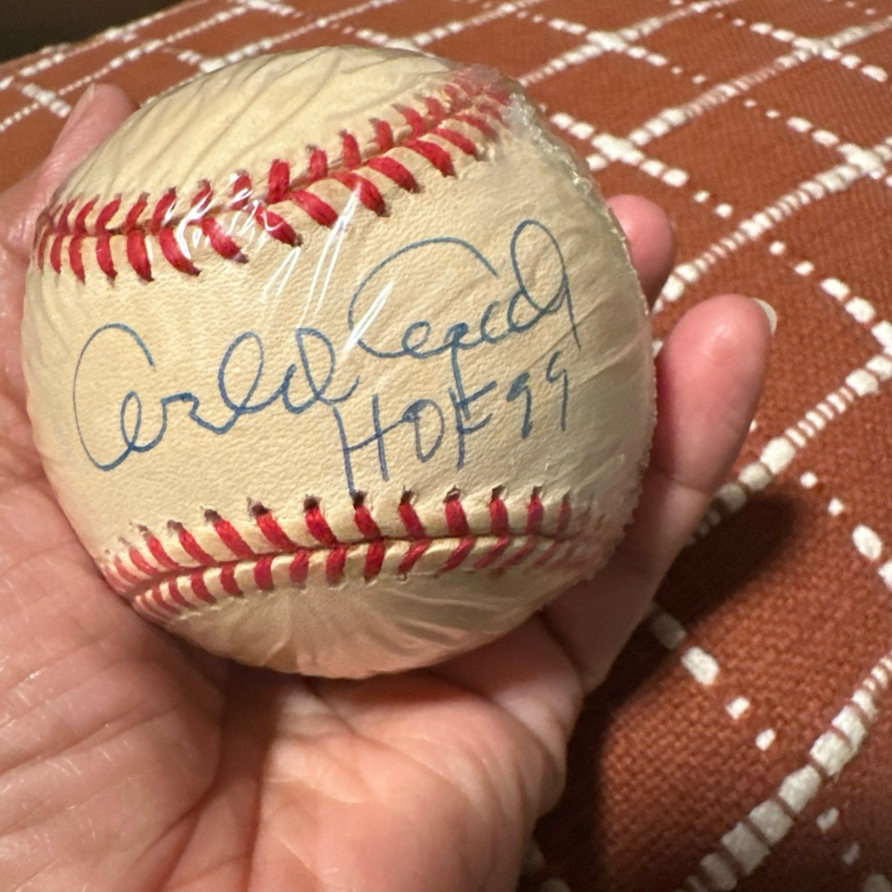 Autographed Baseball with Red Stitching by Orlando Cepeda